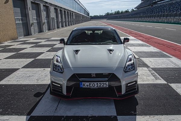 A picture of the Nissan GT-R on a race track.