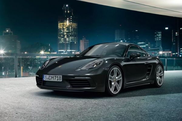 It's small but its still a pretty sleek looking machine A picture of the front of the Porsche 718 Cayman