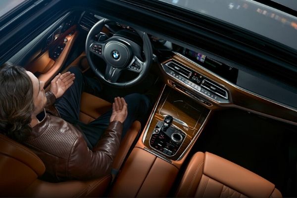 A top down view of the BMW X5's interior
