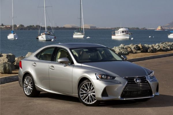 A picture of the Lexus IS 350 parked on a dock