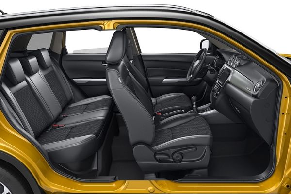 The Vitara's interior highlighting the rear seats