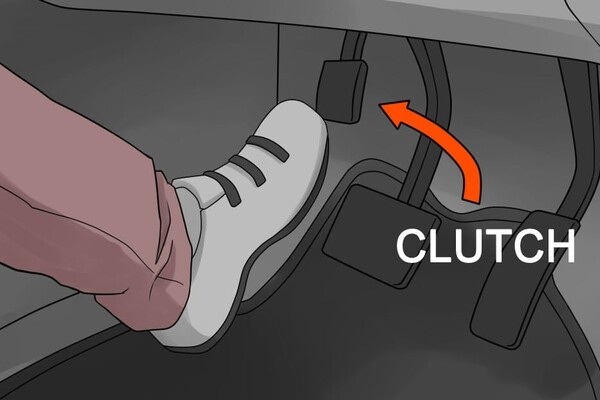 Pushing the clutch pedal