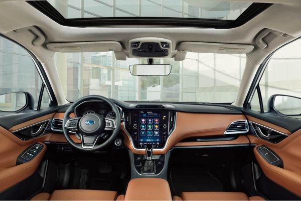 Note the large, 11.6-inch touchscreen A picture of the Subaru Legacy's interior
