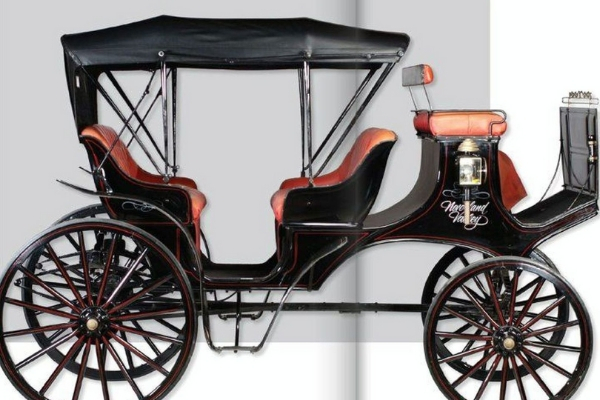 A Montana Carriage Company Electric Horse-Drawn Carriage