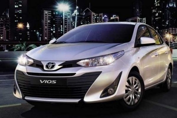 The latest one is a facelift of the third-generation model A picture of a Vios in the city at night