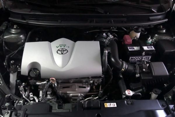 The reliable and economical 1.5 2NR-FE and the 1.3 1NR-FE won't win you races...or will it? A picture of the Toyota Vios' engine