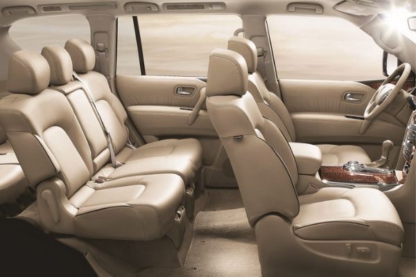It has a lot of space inside A picture of the interior of the Nissan Patrol Royale