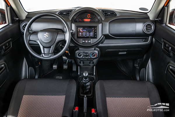 A picture of the front cabin of the Suzuki S-Presso