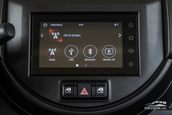 A picture of the S-Presso's touchscreen headunit