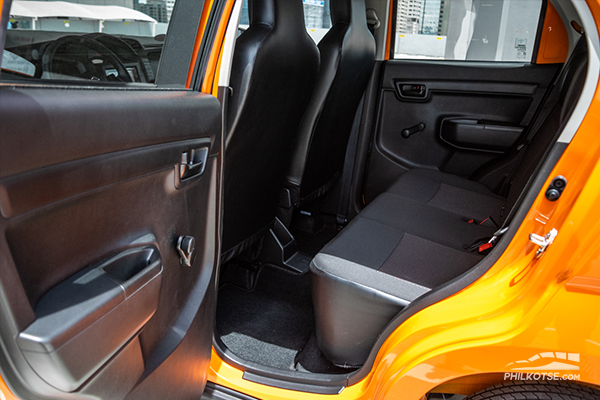 A picture of the rear seats of the S-presso