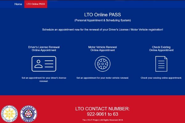 LTO renewal landing page