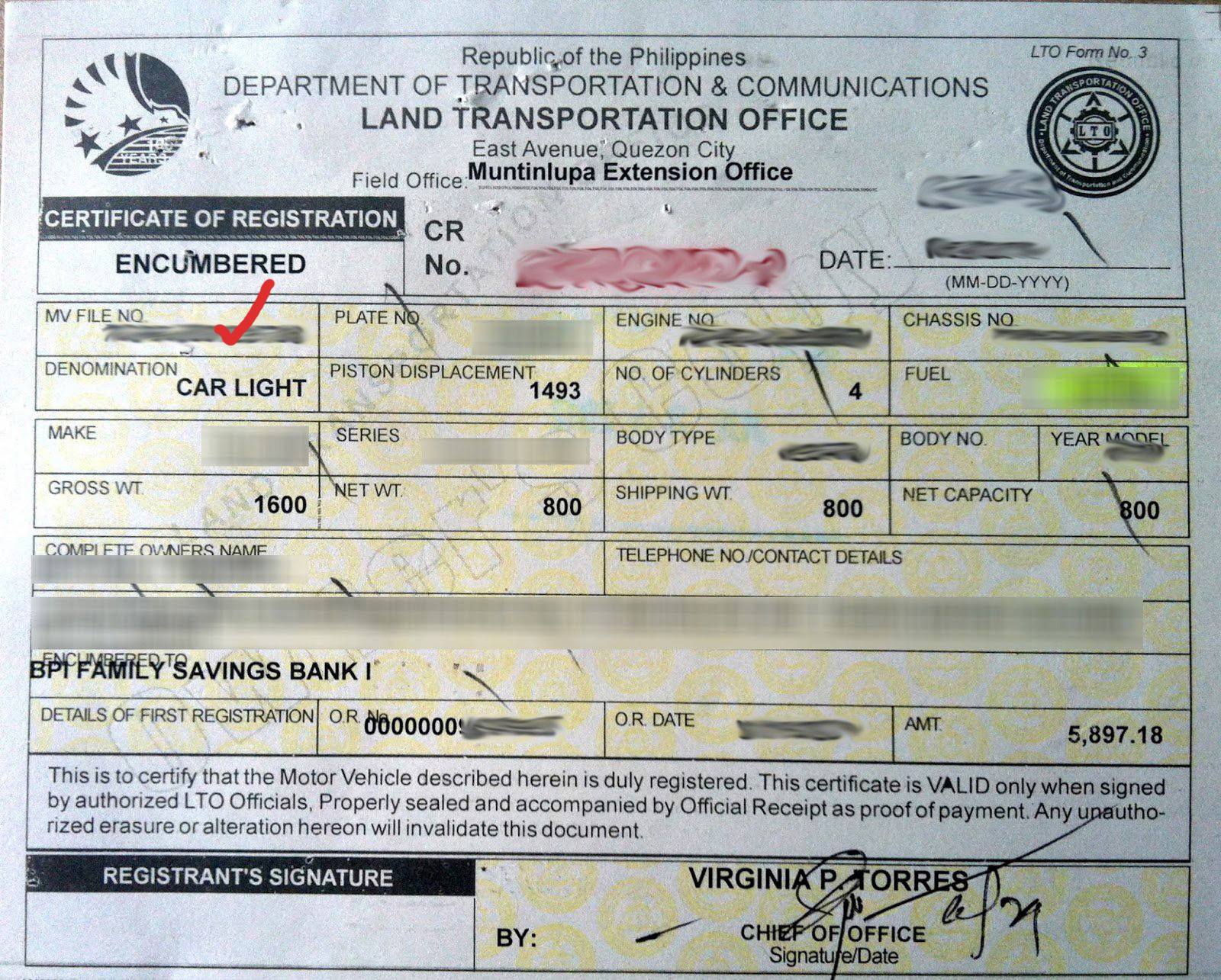 Car Registration Certificate Hot Sex Picture