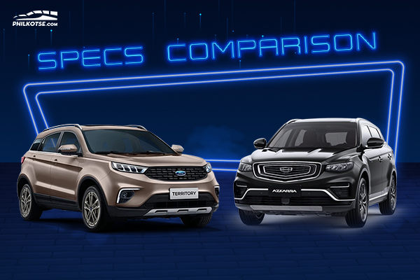 A picture of the Geely Azkarra and Ford Territory head to head