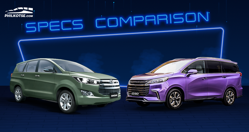 2020 Toyota Innova Gas vs Maxus G50 Comparison: Spec Sheet Battle