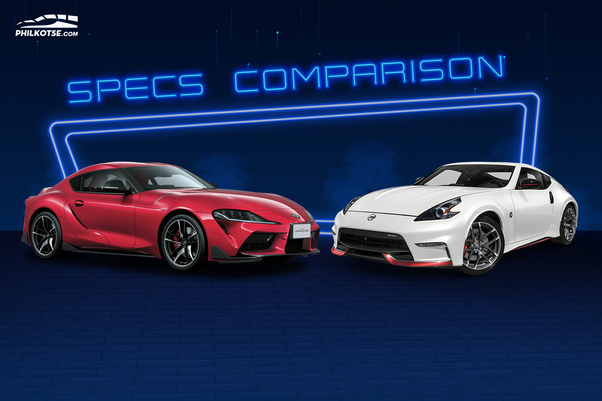 A picture of the Toyota Supra and the Nissan 370Z NISMO head to head