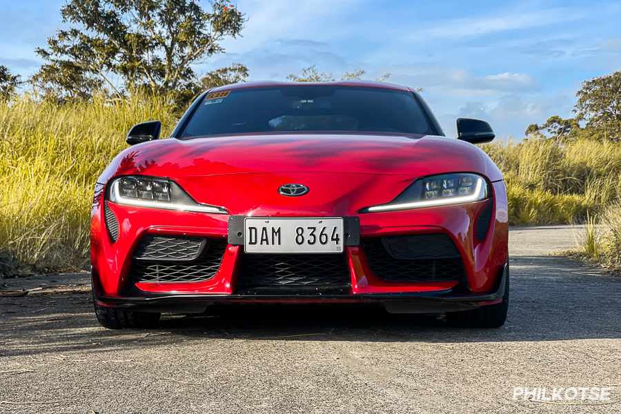 A picture of the GR Supra's front end