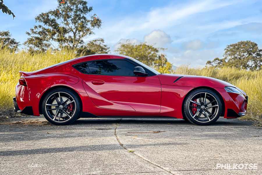 A picture of the side of the 2020 Toyota GR Supra