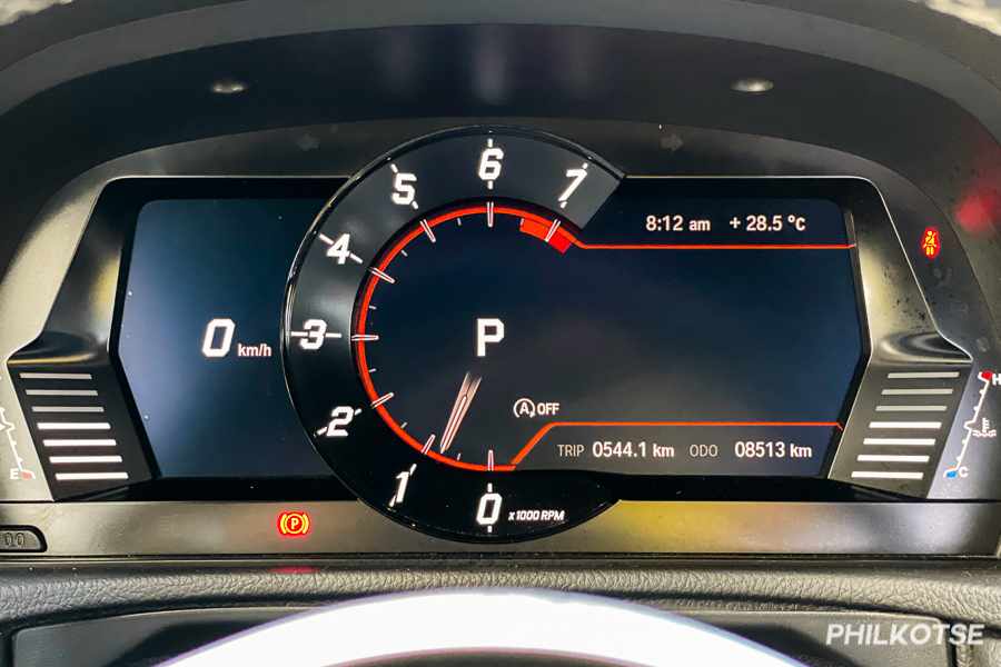 A picture of the GR Supra's digital gauge cluster