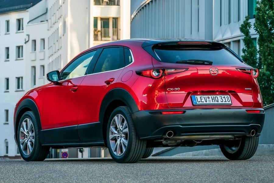 A picture of the rear of the Mazda CX-30