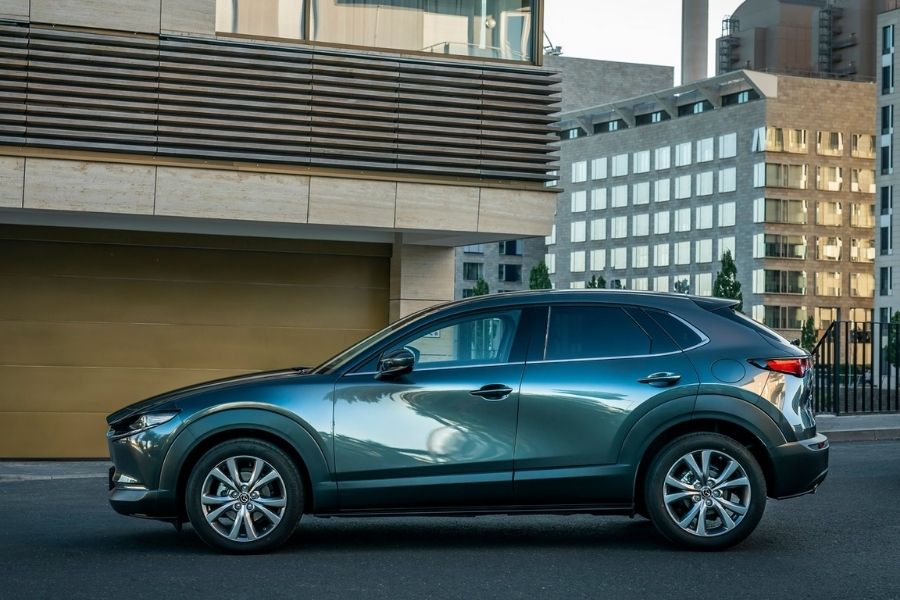 A picture of the Mazda CX-30 from the side