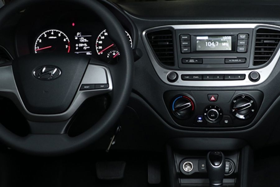 A picture of the Hyundai Accent's dashboard