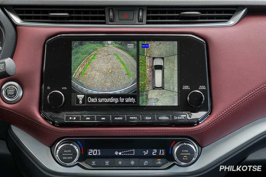A picture of the Nissan Terra's 360-degree view camera