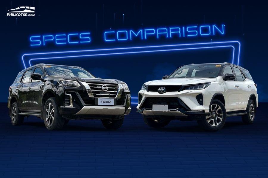 A picture of the Nissan Terra and Toyota Fortuner head to head