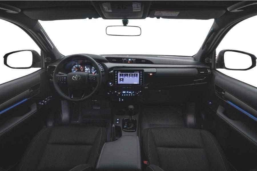 A picture of the interior of the Toyota Hilux