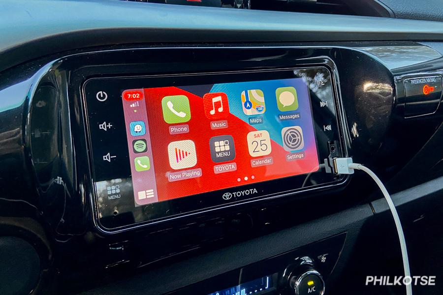 2021 Toyota Hilux G infotainment touchscreen with Apple CarPlay