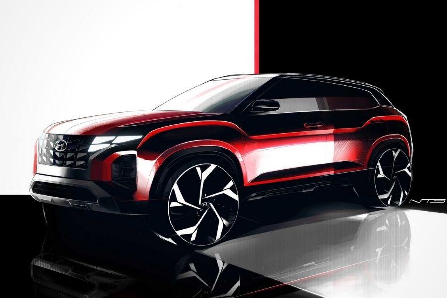 Hyundai Creta facelift sketch shows Tucson-like grille design