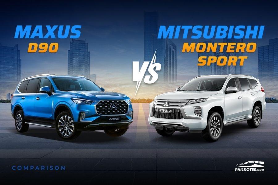A picture of the Maxus D90 and the Mitsubishi Montero Sport head to head