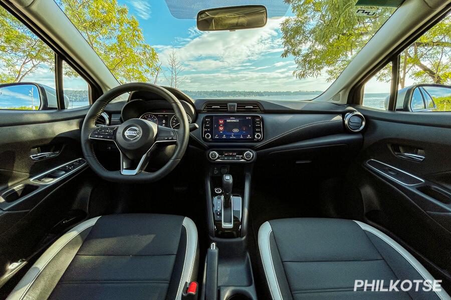 A picture of the interior of the Nissan Almera