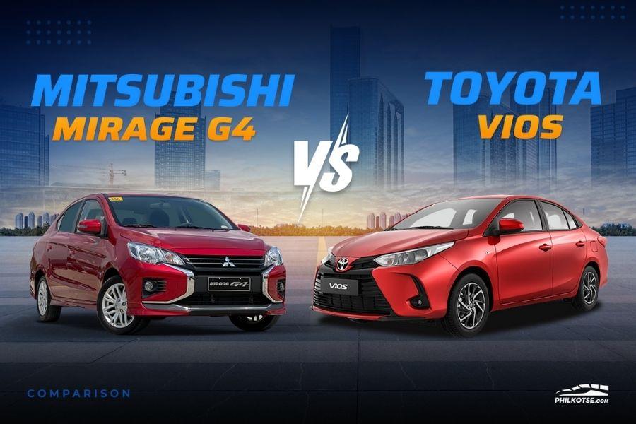 2022 Mitsubishi Mirage G4 vs Toyota Vios Comparison: Spec Sheet Battle 