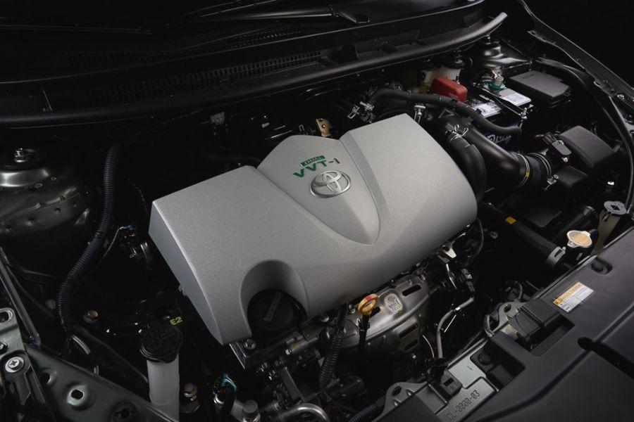 A picture of the Toyota Vios' 1.3-liter engine