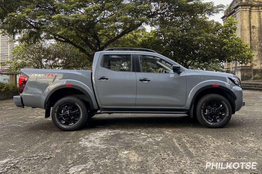 The Nissan Navara Pro-4X from the side