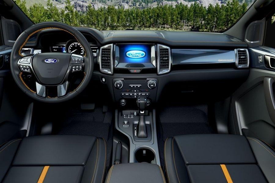 A picture of the Ford Ranger Wildtrak's interior.