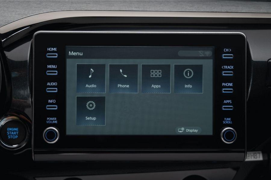 A picture of the Hilux's headunit
