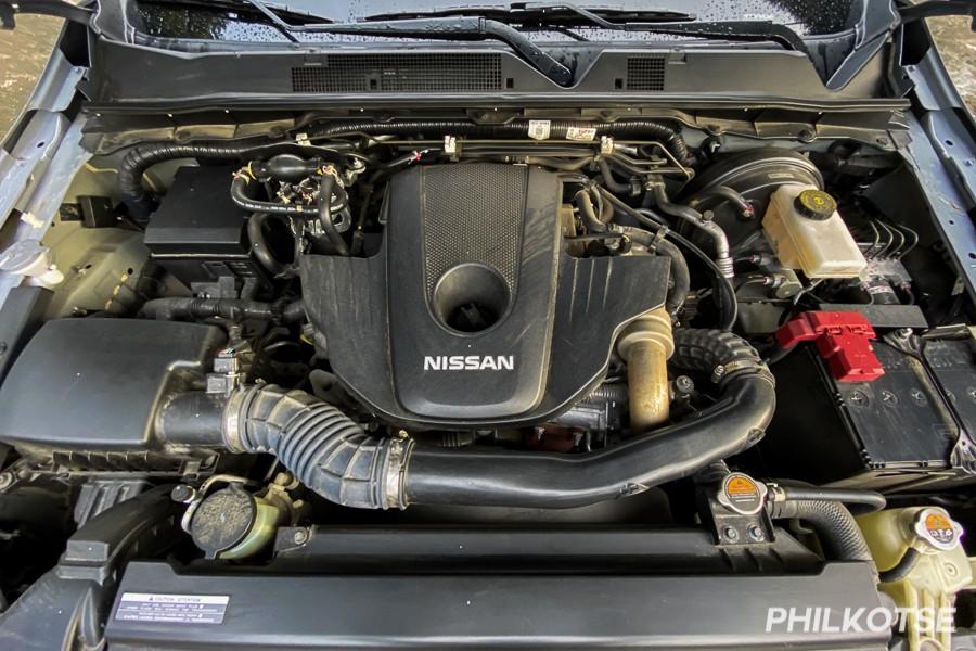 A picture of the Nissan Navara's 2.5-liter turbodiesel engine.