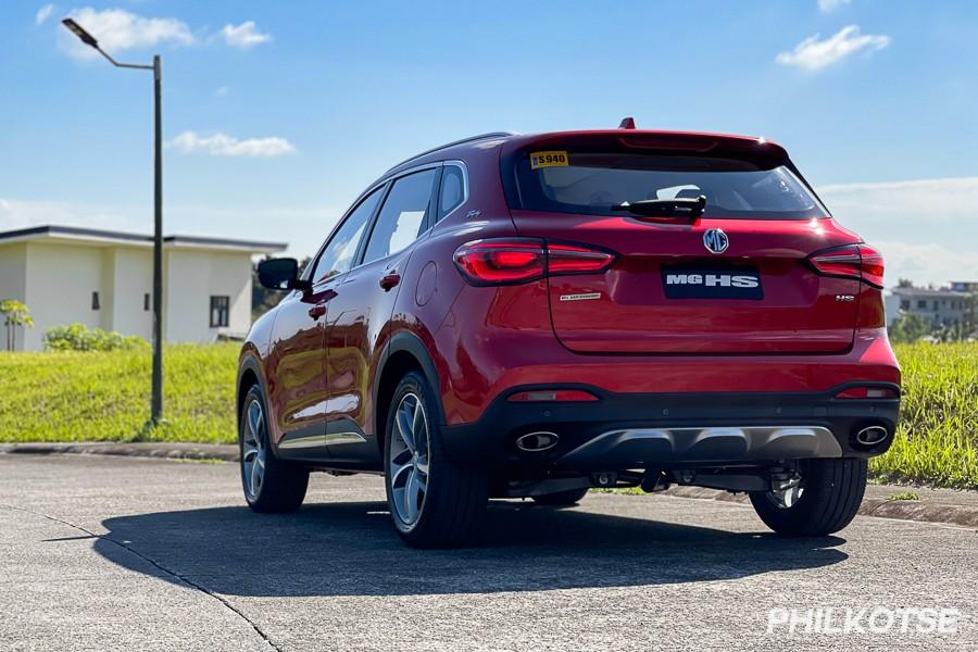 A picture of the rear of the all-new 2022 MG HS