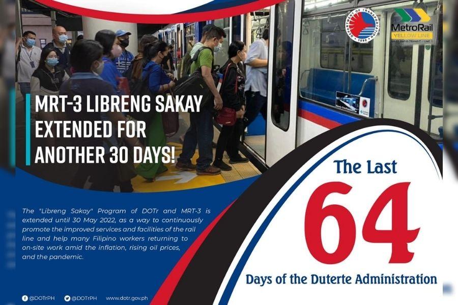 MRT free rides extended until May 30