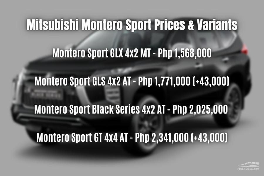 Mitsubishi Montero Sport gets price adjustment