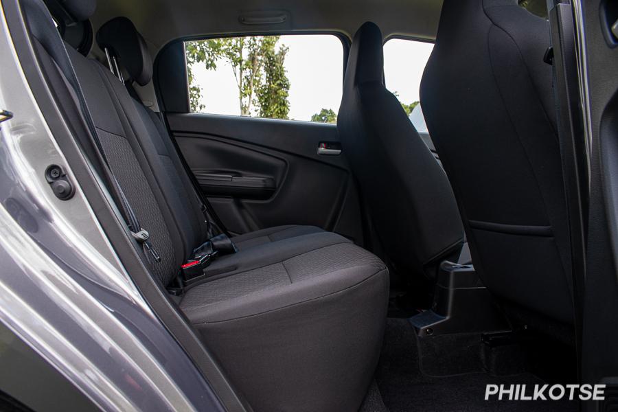 A picture of the Suzuki Celerio's rear seats.