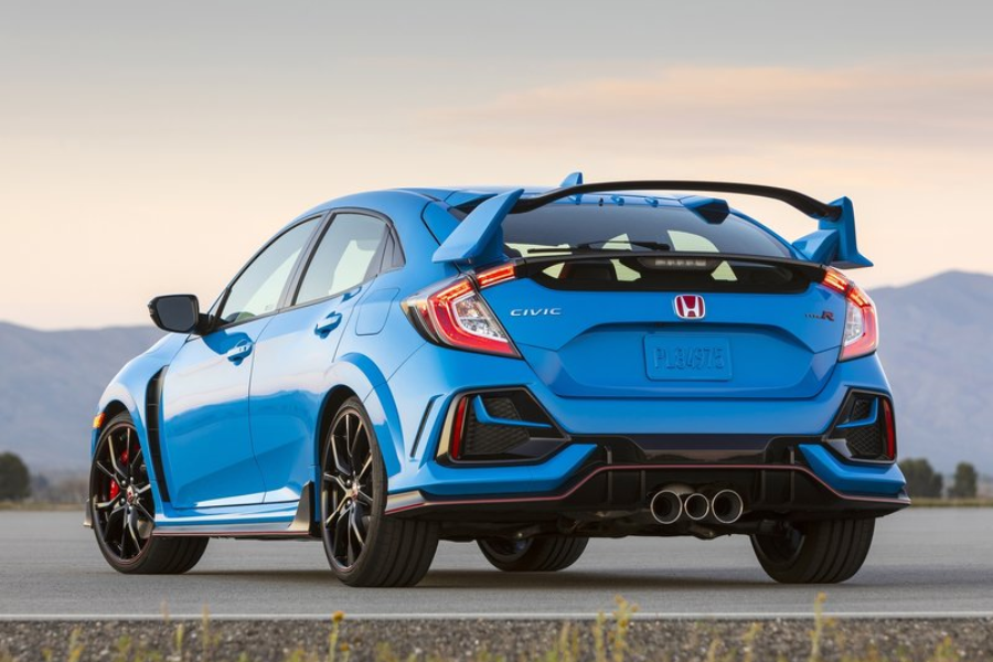 The Honda Civic Type R from the rear
