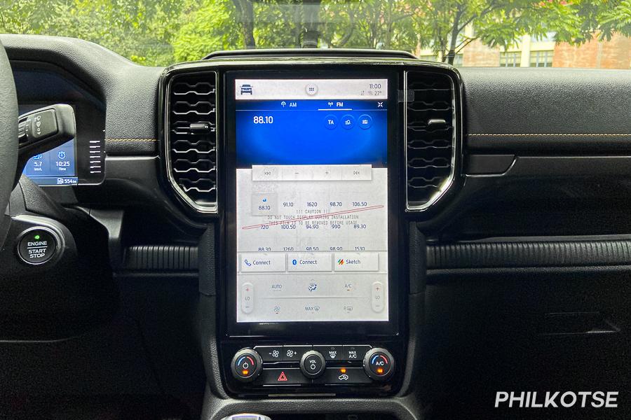 Ford Ranger infotainment screen