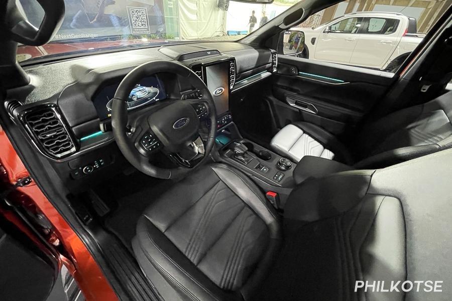A picture of the Ford Everest's front cabin.