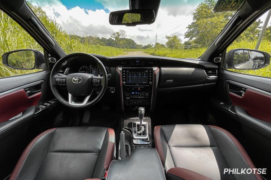 The Toyota Fortuner's front cabin