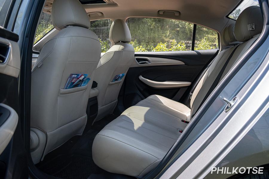 A peek inside the MG 5's rear seats