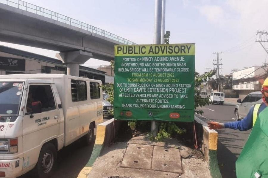 Portion of Ninoy Aquino Ave in Parañaque to close on Friday