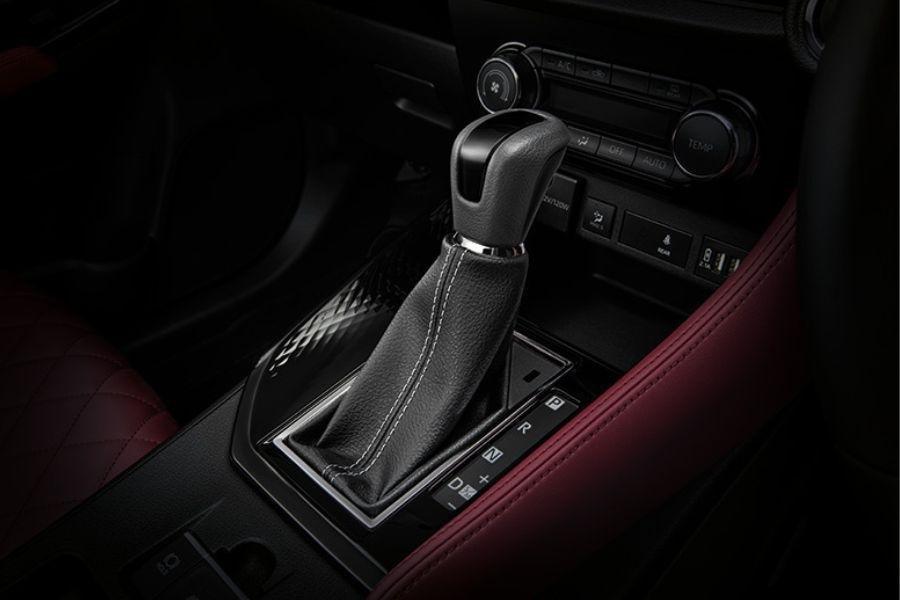 The new model's gear shifter