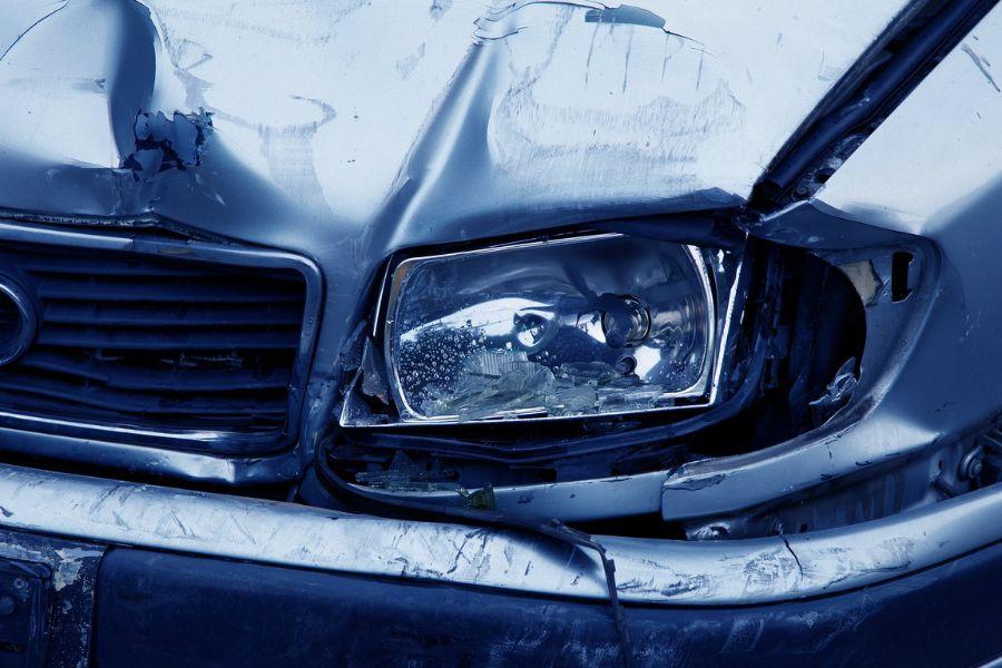 Car headlight crash damage 